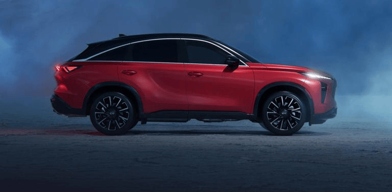 Exterior side profile of the 2027 INFINITI QX65 luxury crossover SUV