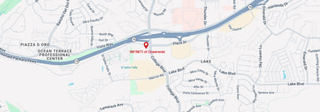 map of INFINITI of Oceanside