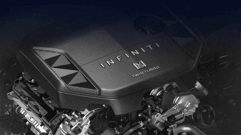 2026 INFINITI QX80 twin-turbocharged V6 engine