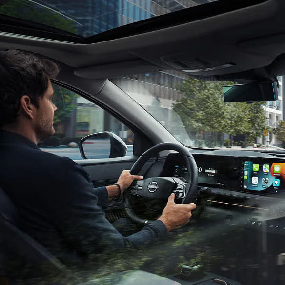 Nissan vehicle being test driven