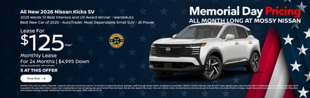 Especial 2026 Nissan Kicks SV $125