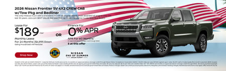 Lease 2026 Nissan Frontier SV $189