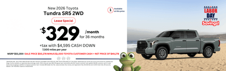 Lease 2026 Toyota Tundra SR5 $329