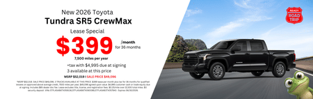 Lease 2026 Toyota Tundra SR5 $399
