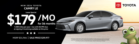 Lease 2026 Toyota Camry LE $179