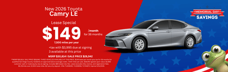 Lease 2026 Toyota Camry LE $149