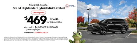 Lease 2026 Toyota Grand Highlander Hybrid MAX Limited $469