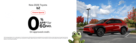 New 2026 Toyota bZ Finance Special