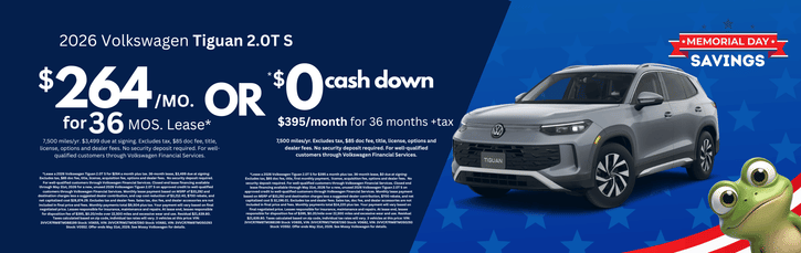 Lease 2026 VW Tiguan 2.0T S $264