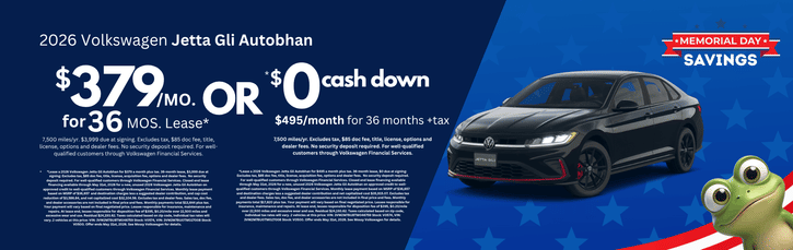Lease 2026 VW Jetta GLI Autobahn $379