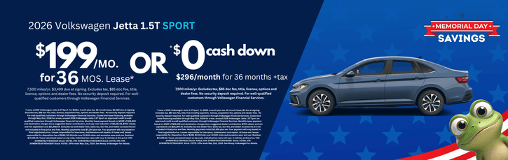 Lease 2026 VW Jetta Sport $199
