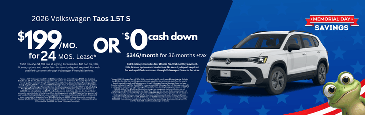Lease 2026 VW Taos S $199