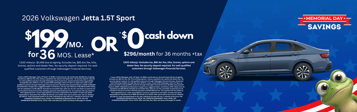 Lease 2026 VW Jetta 1.5T S $199