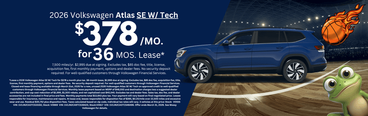 Lease 2026 VW Atlas SE Tech $378