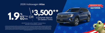 New 2026 VW Atlas Finance Special