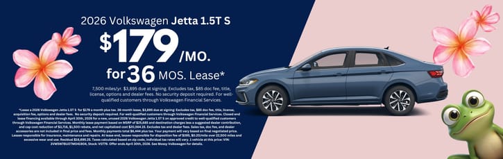 Lease 2026 VW Jetta S 1.5T $179