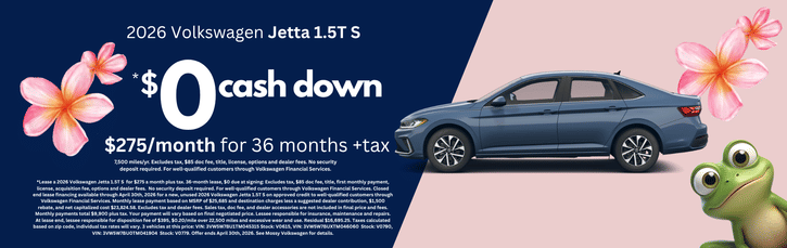 Lease 2026 VW Jetta 1.5T S $275