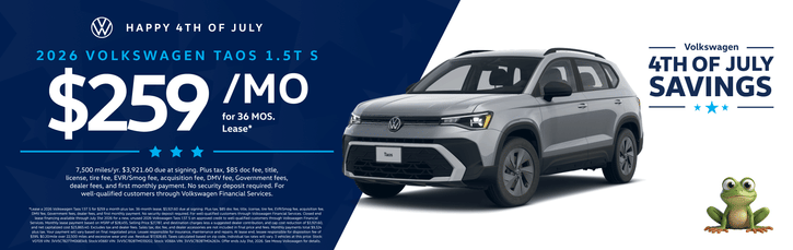 Lease 2026 VW Taos 1.5T S $259
