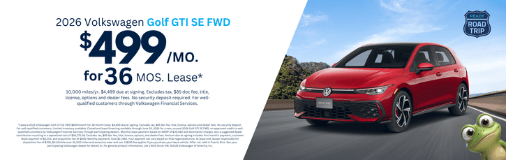 Lease 2026 VW Golf GTI SE $399