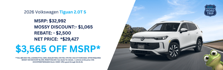 New 2026 VW Tiguan S Purchase Offer $3,565 OFF MSRP