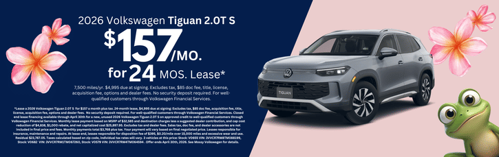 Lease 2026 VW Tiguan 2.0T S $157