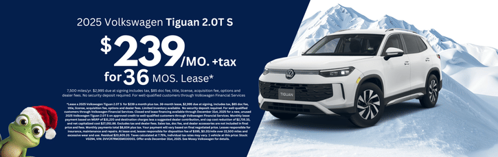 Lease Special 2025 VW Tiguan 2.0T S $239