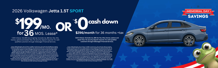 Lease 2026 VW Jetta Sport $199