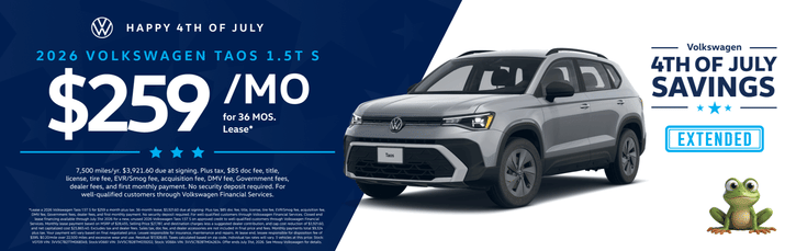 Lease 2026 VW Taos 1.5T S $259