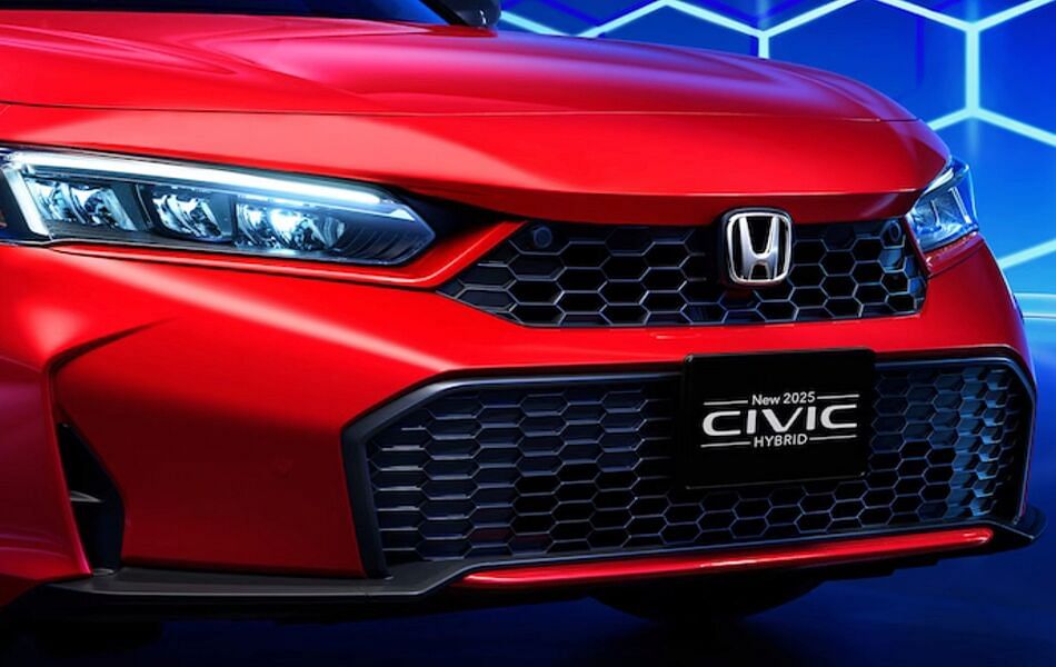 front of red honda civic