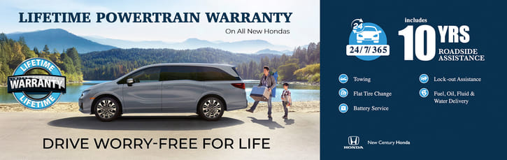 Lifetime Powertrain Warranty program for new Honda vehicles.