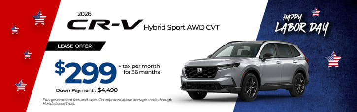 Lease 2026 Honda CR-V Hybrid Sport $299