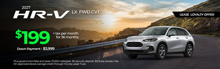 Lease Loyalty 2027 Honda HR-V LX $199