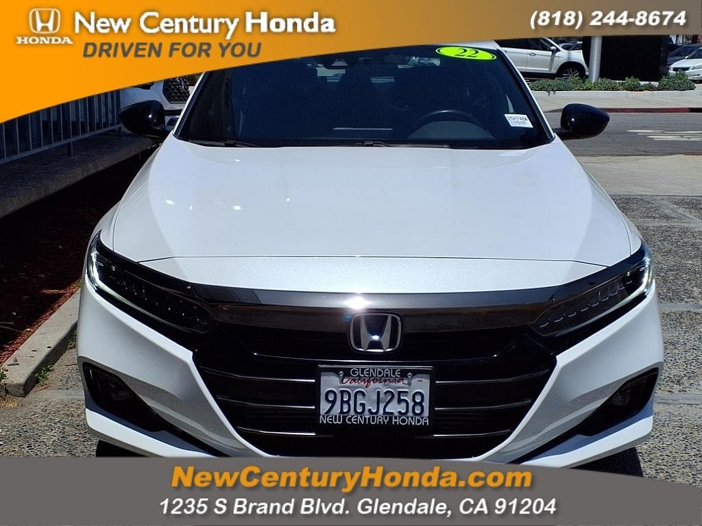 Used 2022 Honda Accord Sport with VIN 1HGCV1F38NA048418 for sale in Glendale, CA