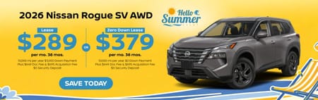 Lease 2026 Nissan Rogue SV $289