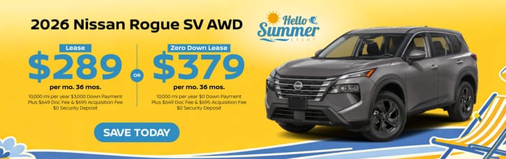 Lease 2026 Nissan Rogue SV $289