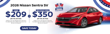 Lease 2026 Nissan Sentra SV $209