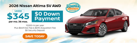 Lease 2026 Nissan Altima SV $345