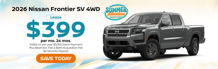 Lease 2026 Nissan Frontier SV $399