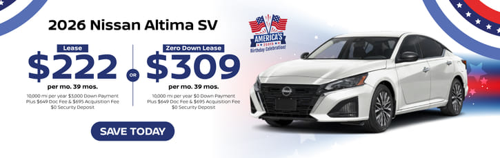 Lease 2026 Nissan Altima SV $222