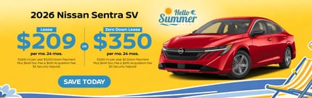 Lease 2026 Nissan Sentra SV $209