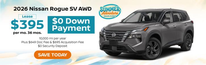 Lease 2026 Nissan Rogue SV $395