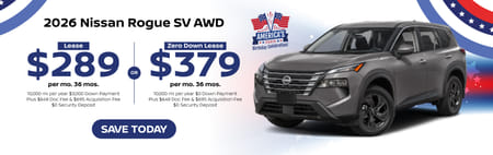 Lease 2026 Nissan Rogue SV $289