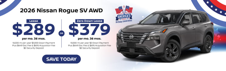 Lease 2026 Nissan Rogue SV $289