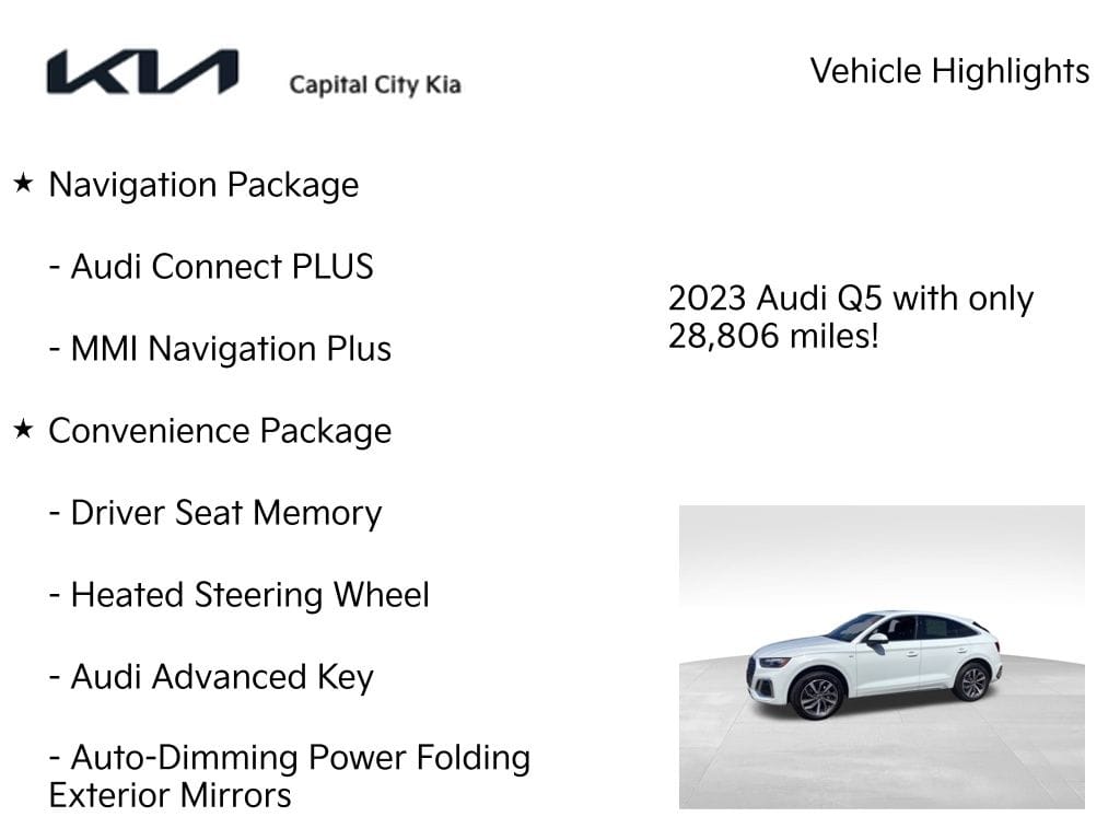 8 thumbnail image of  2023 Audi Q5 Sportback 45 S line Premium