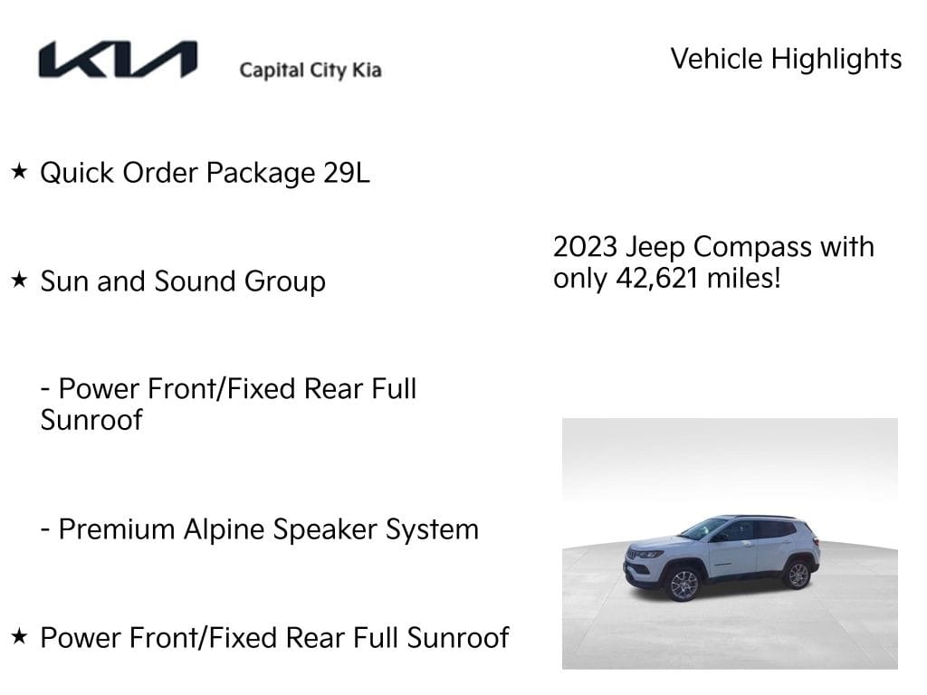 7 thumbnail image of  2023 Jeep Compass Latitude Lux