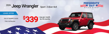 2026 Jeep Wrangler Sport 2-door Lease