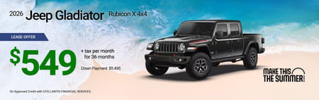 Lease 2026 Jeep Gladiator Rubicon X $549