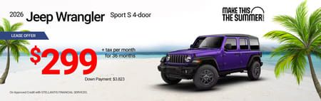 Lease 2026 Jeep Wrangler Sport S $299