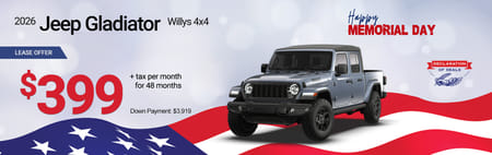 Lease 2026 Jeep Gladiator Willys $399