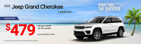 Lease 2026 Jeep Grand Cherokee Laredo $479